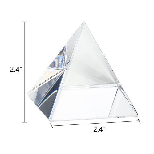 ZEAYEA 3 Pack Clear Crystal Pyramid, 2.4" Crystal Pyramid Prism, Glass Paperweight Pyramid Desk Ornament for Photography, Meditation, Home Office Decor, Gift, Crystal Pyramid Collectible