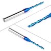 EANOSIC Downcut Spiral Router Bit 1/4 inch Shank, 1/8 inch Cutting Diameter, Extra Long 3 inch Solid Carbide with Nano Blue Coating CNC Router Bits End Mill for Wood Cut, Carving