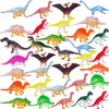 HOXBUR 64Pcs Mini Dinosaur Figures, Assorted Small Plastic Dinosaur Toys for Cake Toppers Easter Eggs Filler