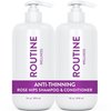 Routine Wellness Anti-Thinning Shampoo and Conditioner Set for Thinning Hair - Biotin DHT Blocker Women & Men - Color Safe Shampoo for Hair Loss & Healthier Growth - Rose Hips (Pack of 2)