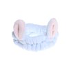 366DAYS Cute Bunny Ear Headband,Face Wash Makeup Spa Headbands,Soft Carol Fleece Hairlace Headband for Women (Blue)