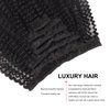 ABH AMAZINGBEAUTY HAIR Afro Curly Clip in Hair Extensions Real Human Hair 4A 4B Curly Clip ins for Black Women 120g 7 Pieces 17 Clips, #1B Natural Black 12 Inch