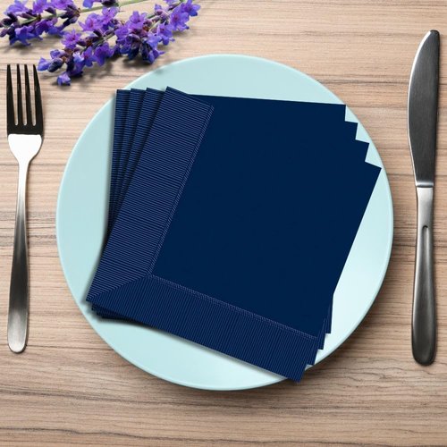 Amscan True Navy Blue Paper Beverage Napkins, 5in, 40ct