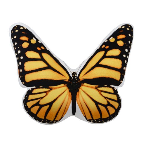 JWH 3D Butterfly Throw Pillow Cover Cute Decorative Accent Pillow Cases Papillon Soft Stuffed Plush Kids Girls Aesthetic Cushion Farmhouse Bedroom Sofa Couch Bed Car 13x18 Inch Yellow