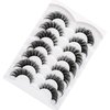 Poolunch False Eyelashes Fluffy Cat Eye Lashes 8D Wispy Natural Crossed Fake Eyelashes Multi-Layered Faux Mink Lashes 7 Pairs Pack