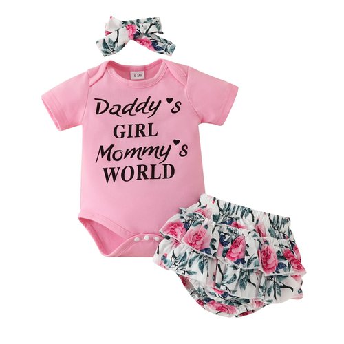 Reborn Baby Girl Doll Clothes 22 Inch Pink Floral Outfits Accessories for 22-24 Inch Newborn Reborn Toddler Doll