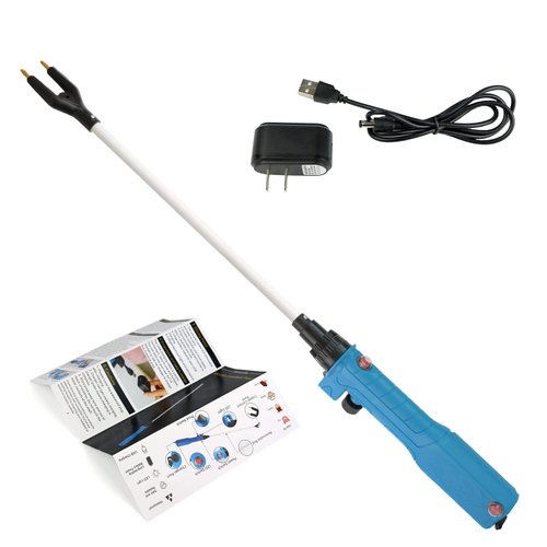 Livestock Prod with LED Light Hot Shock Electric Animal Prod(87cm/34.25inch) Safety Shock Prodder with USB Charger,User Manual, Power/Prod Switch Farm Ranch Hand Prod Shock…