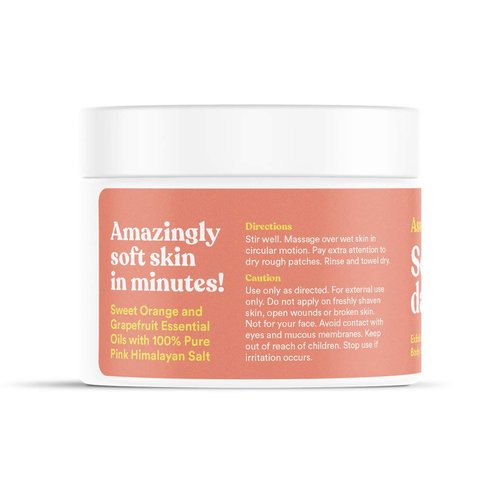 ASUTRA Dead Sea Salt Essential Oil Body Scrub Exfoliator (Vitamin C), 16 oz - Ultra Hydrating, Gentle, & Moisturizing - Coconut, Sweet Orange, Grapefruit, and Lemon Oils – Pink Himalayan Salt