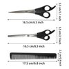 3 Pcs Hair Cutting Scissors Shears Kit, Stainless Steel Hair Cutting Scissors Thinning Shears Hair Cutting Teeth Scissors Professional Hairdressing Scissors Set for Adults Kids - Black
