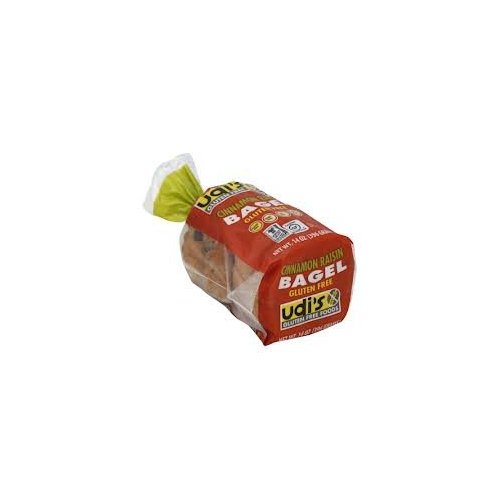 Udis Gluten Free Cinnamon Raisin Bagel 4 Ct (Pack of 4)