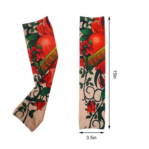 HOVEOX 12 Pcs Temporary Tattoo Arm Sleeves Temporary Tattoo Sleeves Fake Temporary Tattoo Arm Sleeves Halloween Tattoo Sleeves for Men Women (Pattern-2)