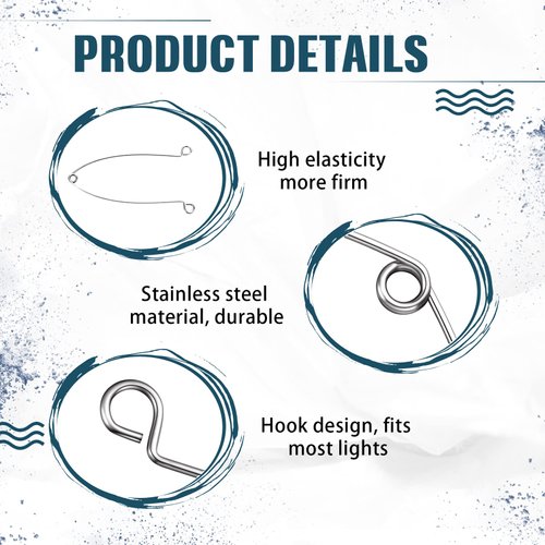 4 Pcs Spring Clips Recessed Lighting Metal Recessed Lighting Accessories Stainless Steel Recessed Lighting Trims for Bathroom Kitchen Living Room Light Covers Fixtures, 9.06 x 1.77 x 0.08 Inch, Silver