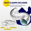 iPower 4 Inch 8 Feet Non-Insulated Flex Air Aluminum Ducting Dryer Vent Hose for HVAC Ventilation, 2 Pack, 4 Clamps included