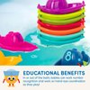 Battat – 10 Bath Boats – Numbered & Stackable Bathtime Toys – Floating Toy Boats For The Bath, Pool, Beach – Educational Toys – 6 Months + – Stackin’ Boats