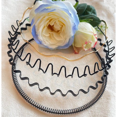 WEIMAISI 4pcs Metal Headband, Hair Band Wavy Wired Headband Zigzag Spring Sports Fashion Headwear Non Slip Hair Hoop Hair Accessories (Wavy Spring)