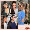 Cephermer Ponytail Extension 22'' 24'' Long Wavy Straight Claw Clip in Pony Tails Hair Extensions Natural Looking Synthetic Hairpiece for Women Chocolate Brown