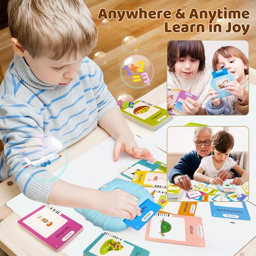 Talking Flash Cards for Toddlers 2-4 Years, 510 Sight Words, Autism Sensory Toys for Autistic Children,Learning Montessori Toys, Educational Preschool Gifts for Boys and Girls Ages 1 2 3 4 5 6