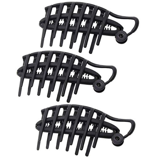3PCS Women Lady Girls Black Fast Styling Volume Inserts Hair Clip DIY Hair Bun Snap Styling Boost...