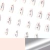 IMSOHOT Medium Press on Nails Almond Glossy Fake Nails Stiletto Nude False Nails Glue on Nails Silver Star Full Cover Acrylic Nails for Women 24PCS