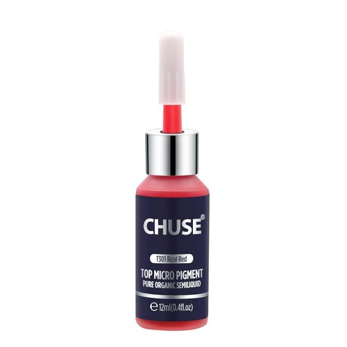 CHUSE Microblading Ink Permanent Makeup Pigment 0.4oz/12ml Lip Color Ink Microblading Pigment for Lips (T301 Real Red)