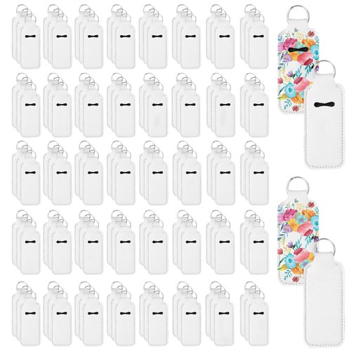 120 Pcs Sublimation Lipstick Keychain Bulk 3.94×1.57 Inch DIY Lipstick Holder Keychain with Key Ring Heat Transfer Keychain Blank Travel Keychain Small Items Organizer for Women Travel Supplies
