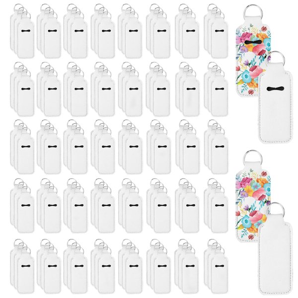 120 Pcs Sublimation Lipstick Keychain Bulk 3.94×1.57 Inch DIY Lipstick Holder Keychain with Key Ring Heat Transfer Keychain Blank Travel Keychain Small Items Organizer for Women Travel Supplies