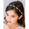 SWEETV Flower Girl Hair Accessories for Wedding Headband Girls Headpiece Princess Crystal Hair Pieces for Birthday Party, First Communion