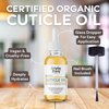 Organic Cuticle & Nail Oil - Repair, Revitalize & Hydrate Cuticles and Nails - Organic Spa Treatment - For Stronger Healthier Nails and Cuticles - 1 Fl Oz Glass Bottle with Nail Brush