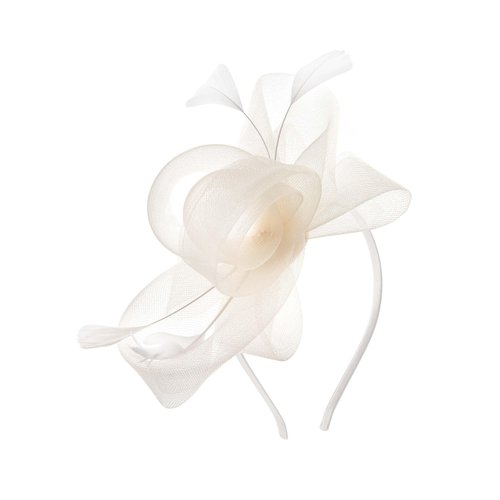 BABEYOND Fascinator Hats for Women Tea Party Hat Kentucky Organza Fascinators Headband Derby Hats Wedding White