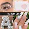 3555Pcs White Self-Adhesive Rhinestone Stickers Face Gems Stick on Hair Jewels Eye Gems Body Glitter Jewel Sticker for DIY Crafts Nail Makeup Decor Scrapbooking Embellishments 5 Sizes 3/4/5/6 /8 mm