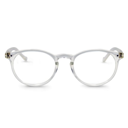 In Style Eyes Flexible Readers Reading Glasses - Full-Rimmed, Classic Round Lightweight Frame - Non-Polarized Lens - Shiny Clear - 1.25x