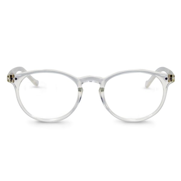 In Style Eyes Flexible Readers Reading Glasses - Full-Rimmed, Classic Round Lightweight Frame - Non-Polarized Lens - Shiny Clear - 1.25x