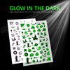 TailaiMei 10 Sheets Glow in The Dark Halloween Nail Stickers, Fluorescent Design Kids Nail Decals, Self-Adhesive DIY Nail Art Tips for Women Manicure