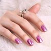 Cat Eye Press on Nails Handmade Fake Nail Kit Purple Glitter Press on Nails Short Square Reusable Glue 12 Sizes 24PCS False Nail Set for Women