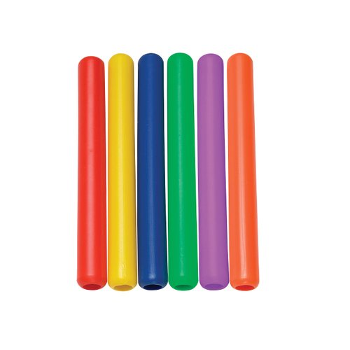 Sportime Beginner Relay Batons, 11-1/2 Inches, Assorted Colors, Set of 6 - 1478836