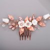 BERYUAN Cute White Flower Hair Comb for Women Girls Prom Hair Comb Pink