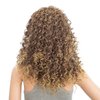 SWACC 20-Inch Long Big Bouffant Curly Wigs for Women Synthetic Heat Resistant Fiber Hair Pieces with Wig Cap (Light Brown Auburn Blonde Mixed)