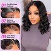 IJFMMEL Bob Wig Human Hair 13x6 Body Wave HD Lace Front Wigs Human Hair Body Wave Lace Frontal Glueless Wigs Human Hair Pre Plucked With Baby Hair Short Bob Wigs for Black Women Human Hair 14 Inch