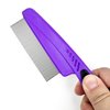 ELFSKIK Stainless Steel Fine Tooth Dandruff Comb, Professional Dandruff Remover, Multifunctional Hair Grooming Comb for Kids and Adults (Purple)