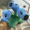 JHESAO 7" Pea Plants and Zombies Peashooter Plush Toys Threepeater PVZ Plush 1 2 Stuffed Soft Doll Three-Heads Ice Pea Toy New