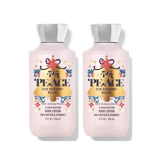 Bath & Body Works Bath and Body Works Iced Raspberry Bellini Super Smooth Body Lotion Sets Gift For Women 8 Oz -2 Pack (Iced Raspberry Bellini)