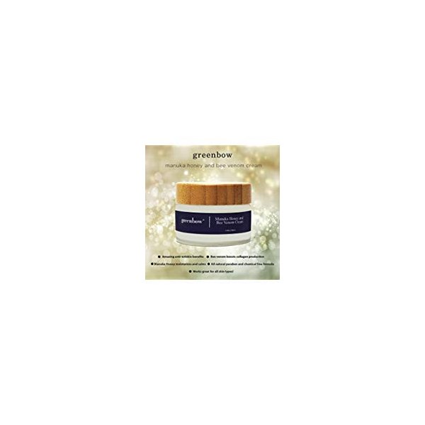 Greenbow Bee Venom Mask Anti-Aging Cream w/Manuka Honey (15+) Organic & Natural Anti-Wrinkle Cream & Anti-Aging Cream to Help Improve Skin Elasticity, Ease
