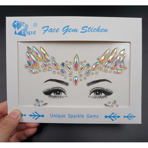 Glow In The Dark Face Jewels Face Gems Stick On Face Stickers Mermaid Rave Accessories Face Rhinestone Makeup Luminous Face Crystals Body Glitter For Women Christmas Festival (Tp346 Wing)