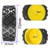 ShareGoo 72mm RC 1/10 On Road Rubber Tires & Wheel Rims 12mm Hex Compatible with Tamiya TT01 Kyosho Fazer Mk2 Traxxas 4Tec 2.0 HSP HPI 1/10 RC On Road Racing & Touring Car(Yellow)