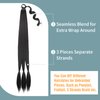 HANNE 34 Inch Long Braided Ponytail Extensions with Hair Tie Natural Black Ponytail Hair Wrap Around Synthetic Hair Extensions for Black Women Hairpieces for Mother's Day (1B)