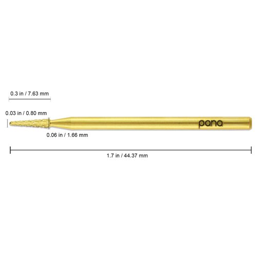 Pana 3/32" Sharp Point Bit Safety Nail Carbide Bit - Gold Color (Grit: Medium - M) for Electric Dremel Drill Machine