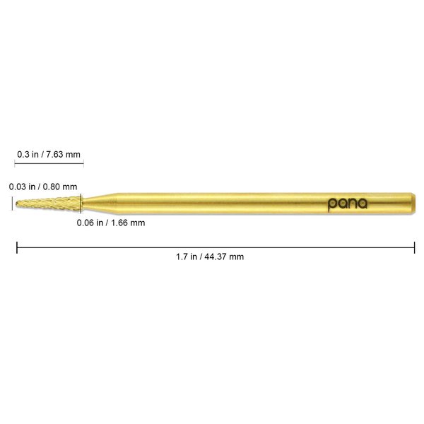 Pana 3/32" Sharp Point Bit Safety Nail Carbide Bit - Gold Color (Grit: Medium - M) for Electric Dremel Drill Machine