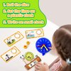 Aizweb Clock for Kids, Learning Clock Analog Clock Telling Time Teaching Homeschool Supplies Essentials Math Manipulatives Preschool Kindergarten Learning Activities Educational Montessori Toys Games