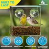 Gray Bunny Clear Window Bird Feeder - Window Bird Feeders for Outside, Window Bird Feeders for Viewing with Strong Suction Cup, Transparent Bird Feeder for Window, Bird House Gifts for Mom, Dad