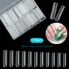 Vnjaoi 120 Pcs Poly Extension Gel Dual Nail Forms Nail Molds With Scale Builder Coffin Nail for Gel Manicure Nail Art Design Salon DIY at Home (Long U-Shaped Thickened Dual Nail Forms Set)